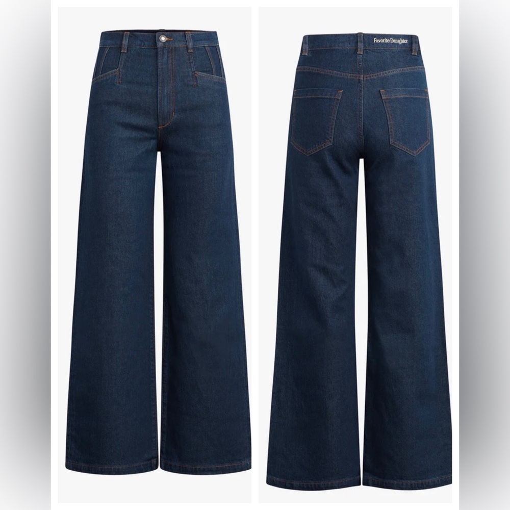 Favorite Daughter Jeans NWT THE SHORTIE JORDIE SUPER HIGH RISE WIDE LEG sz 25